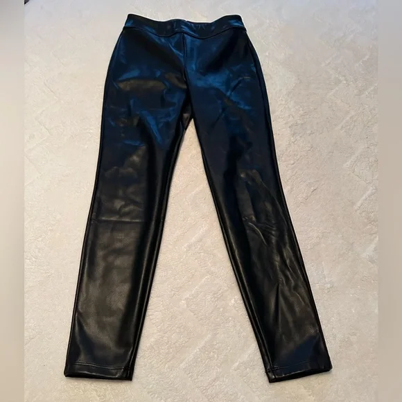 Black Faux Leather Pants - Picture 1 of 3